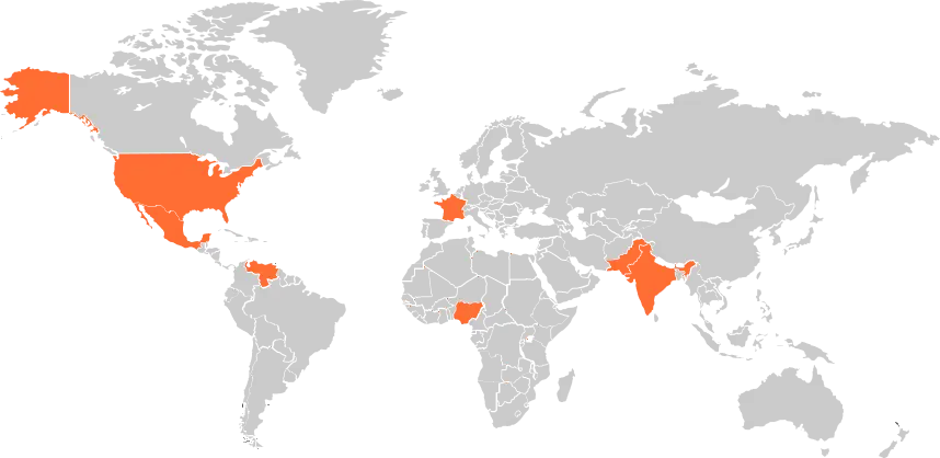 Global locations map